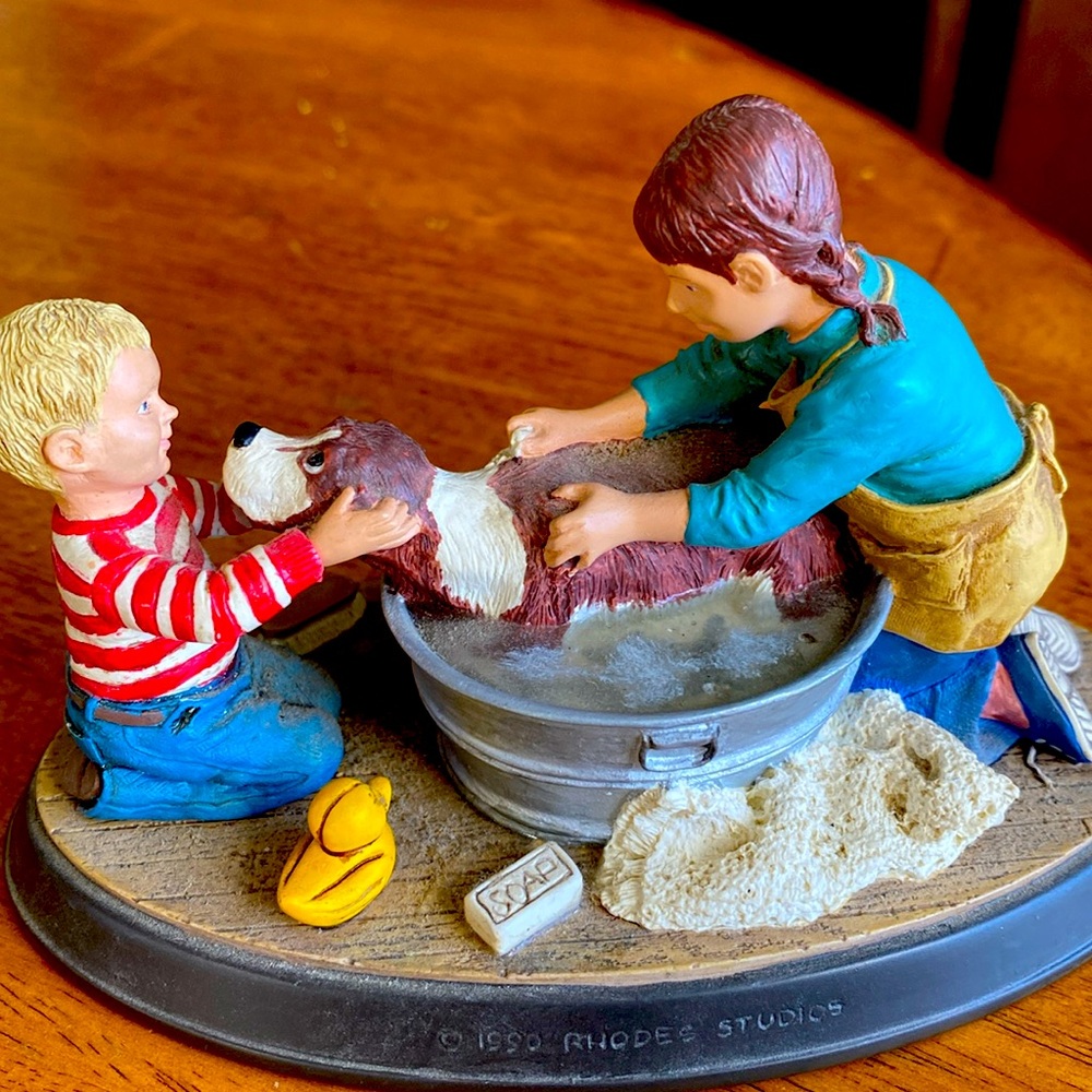Vintage Norman Rockwell Age of Wonder Splish Splash figurine